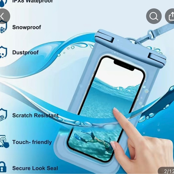 XL Waterproof Pouches Keep Your Phone Dry and Secure White/Clear - Picture 5 of 5